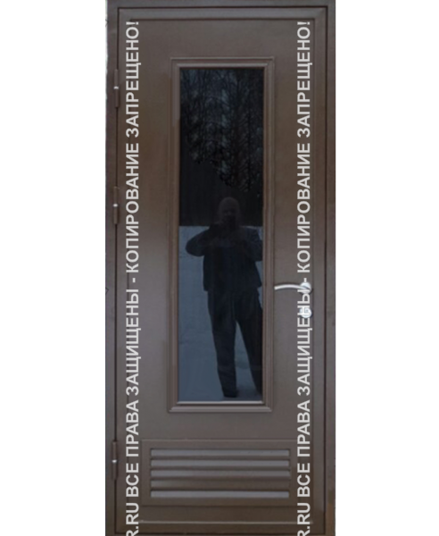 Железная уличная дверь Порошок со стеклом 1135 Железная уличная дверь Порошок со стеклом 1135